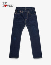 14oz Selvedge Denim Slim Straight Cut Jeans - Indigo/Black (IH-666s-142ib) Tag 31, hemmed to 30.5"