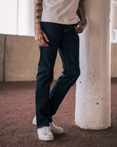 14oz Broken Twill Selvedge Denim Slim Cut Jeans - Indigo