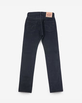 14oz Broken Twill Selvedge Denim Slim Straight Cut Jeans - Indigo Overyded Black
