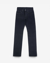 14oz Broken Twill Selvedge Denim Slim Straight Cut Jeans - Indigo Overyded Black