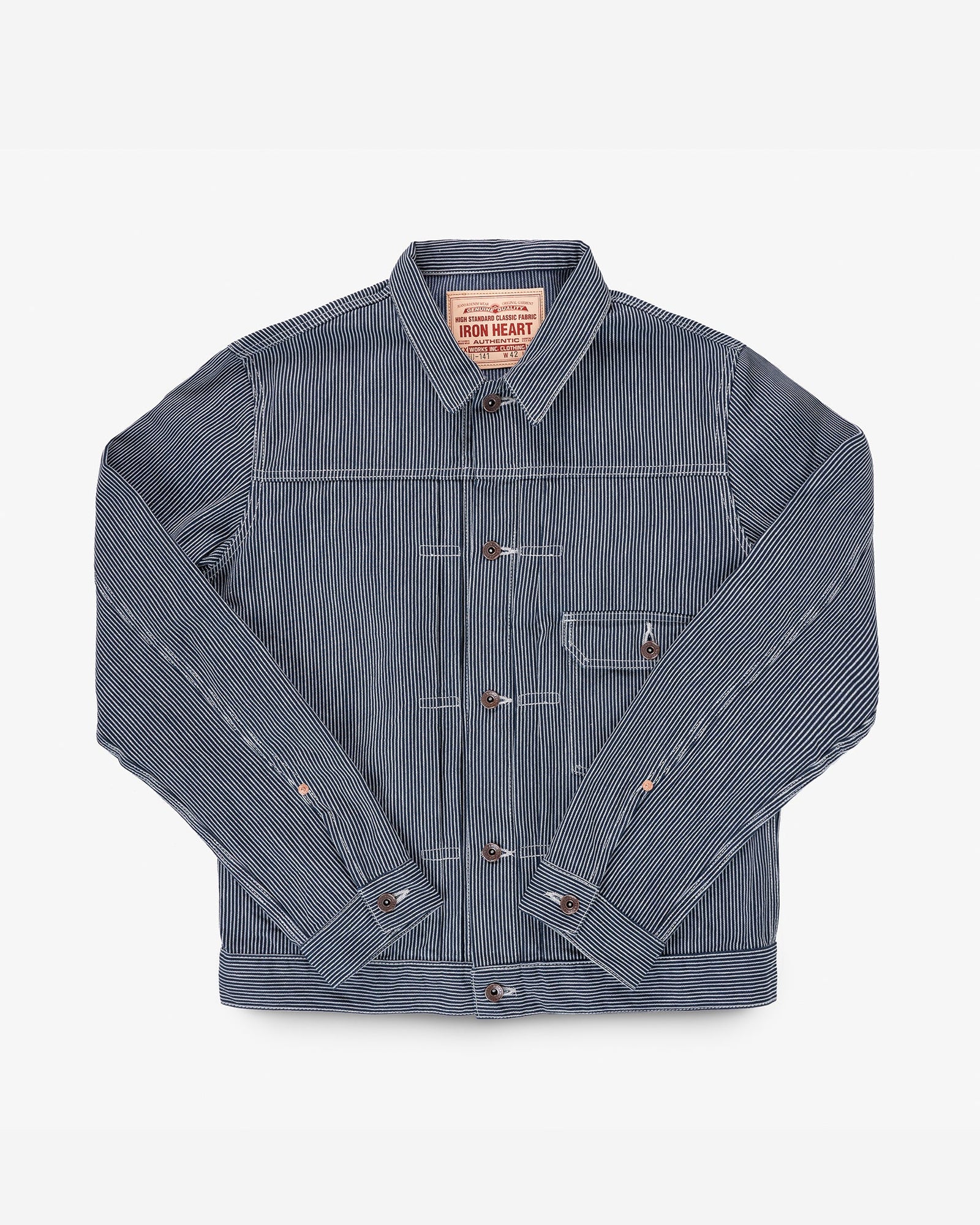 10.5oz Narrow Stripe Hickory Type I - Indigo