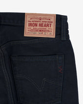 14oz Broken Twill Selvedge Denim Slim Tapered Cut Jeans - Indigo Overdyed Black