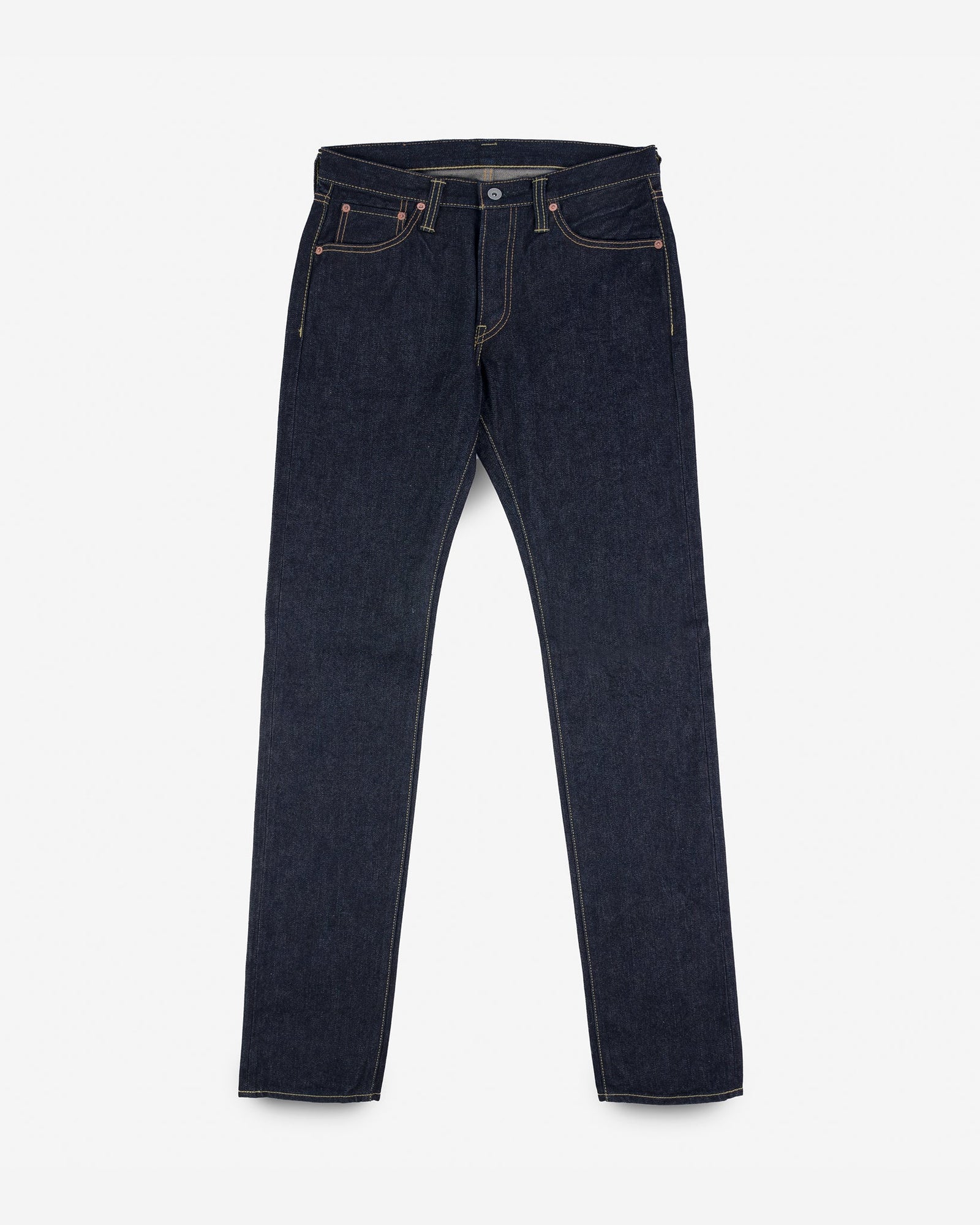 14oz Broken Twill Selvedge Denim Slim Tapered Cut Jeans - Indigo
