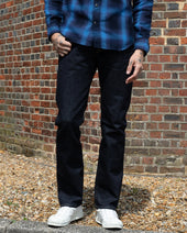 14oz Broken Twill Selvedge Denim Slim Tapered Cut Jeans - Indigo