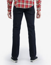 14oz Broken Twill Selvedge Denim Slim Tapered Cut Jeans - Indigo Overdyed Black