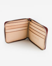 Zip-Secured Shell Cordovan Wallet - Oxblood