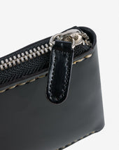 Zip-Secured Shell Cordovan Wallet - Black