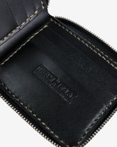 Zip-Secured Shell Cordovan Wallet - Black