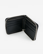 Zip-Secured Shell Cordovan Wallet - Black