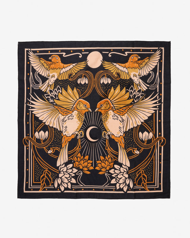 Felix Green Organic Cotton "Aviary" Bandana - Black