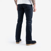 14oz Broken Twill Selvedge Denim Straight Cut Jeans - Indigo Overdyed Black