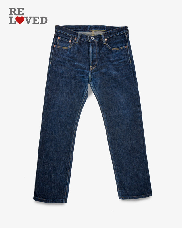 21oz Selvedge Denim Slim Straight Cut Jeans - Indigo (IH-666S-21) Tag 36, Hemmed to 30.3"