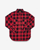 Ultra Heavy Flannel Buffalo Check Work Shirt - Red/Black
