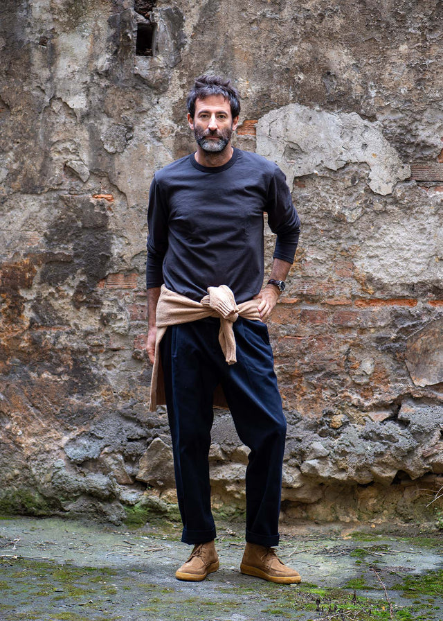 Black Long Sleeves Cotton T-Shirt