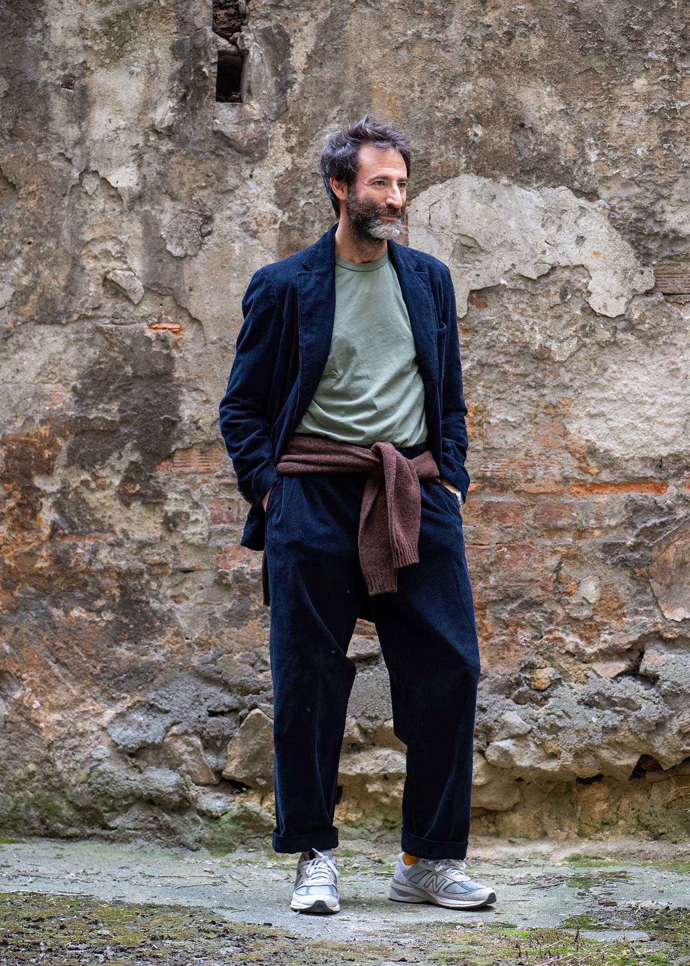Navy Corduroy Army Trousers