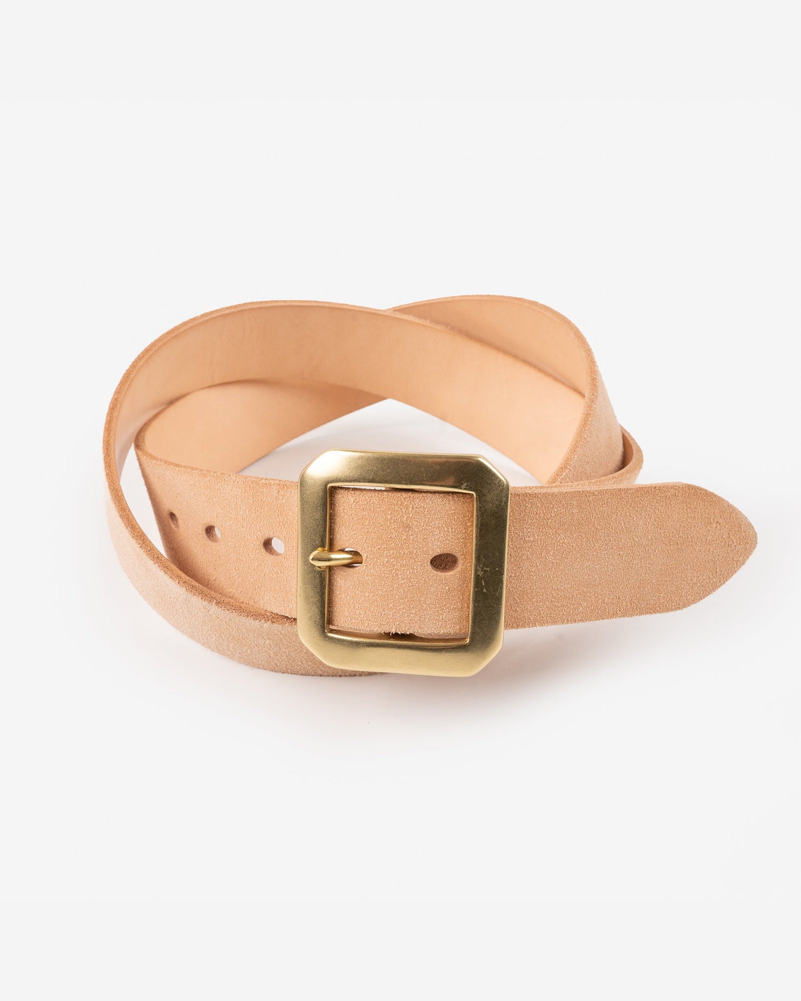 OGL Single Prong Garrison Buckle Leather Belt - Rough Out Natural