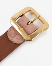 OGL Single Prong Garrison Buckle Leather Belt - Rough Out Brown