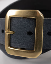 OGL Single Prong Garrison Buckle Leather Belt - Rough Out Black