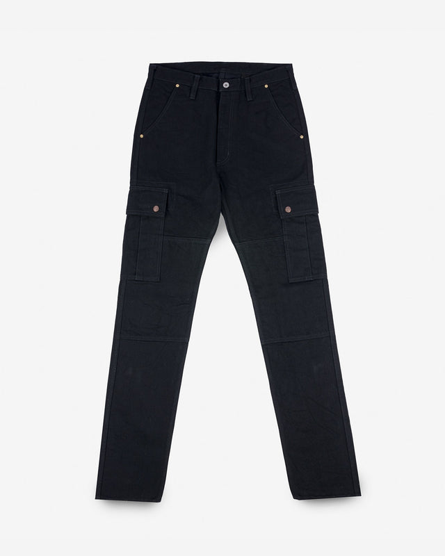 14oz Selvedge Denim Cargo Pants - Black/Black
