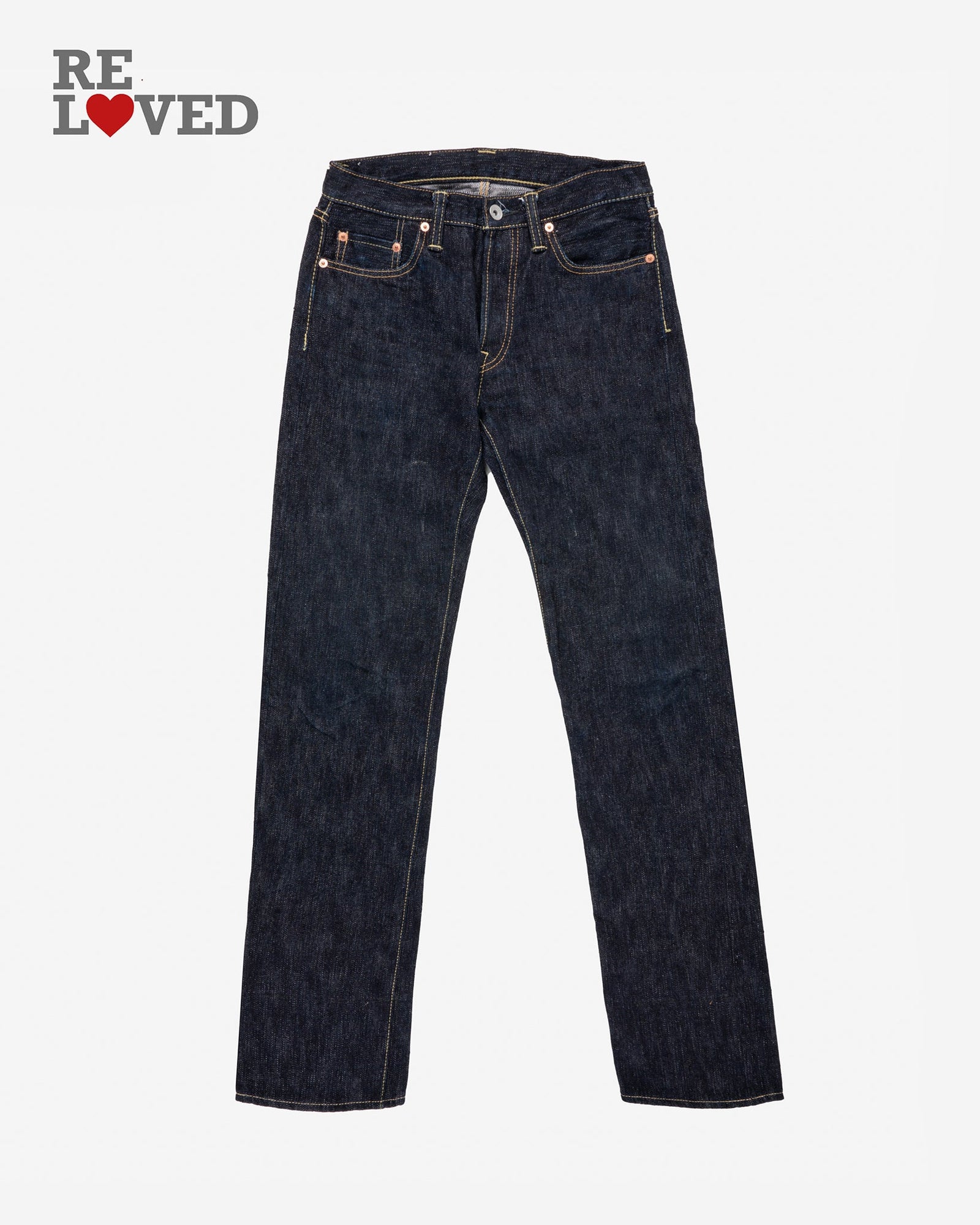 16oz Slubby Selvedge Denim Straight Cut Jeans Tag 28 Hemmed To 32 3