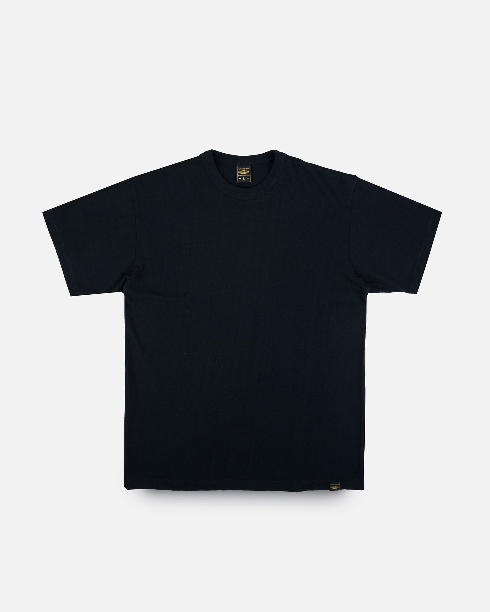6.5oz Loopwheel Crew Neck T-Shirt with longer body - Black