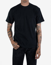 6.5oz Loopwheel Crew Neck T-Shirt with longer body - Black