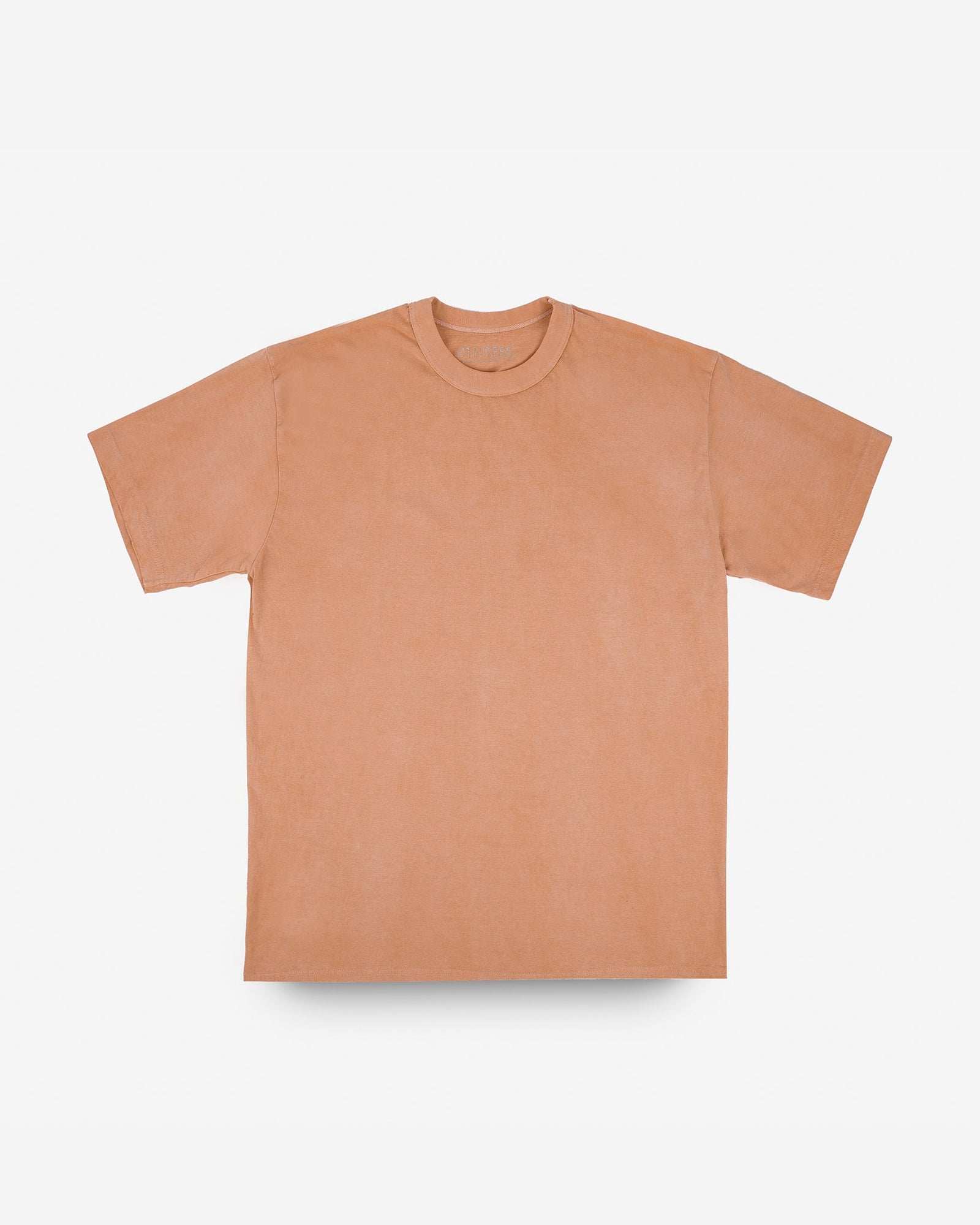 UTILITEES - 5.5oz Loopwheel Crew Neck T-Shirt - Hand Dyed Peach