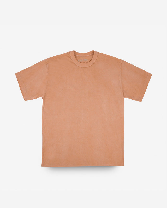 UTILITEES - 5.5oz Loopwheel Crew Neck T-Shirt - Hand Dyed Peach