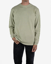 GOOD ART HLYWD Heavyweight Long Sleeve Crew Neck T-Shirt - Sage Green