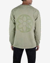 GOOD ART HLYWD Heavyweight Long Sleeve Crew Neck T-Shirt - Sage Green