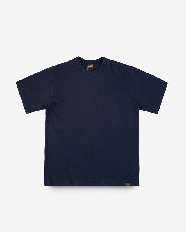 6.5oz Loopwheel Crew Neck T-Shirt with longer body - Navy