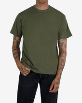 6.5oz Loopwheel Crew Neck T-Shirt with longer body - Olive