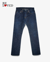 14oz Selvedge Denim Slim Tapered Cut Jeans - Indigo (IH-301S-14) Tag 29, Hemmed to 31.5"