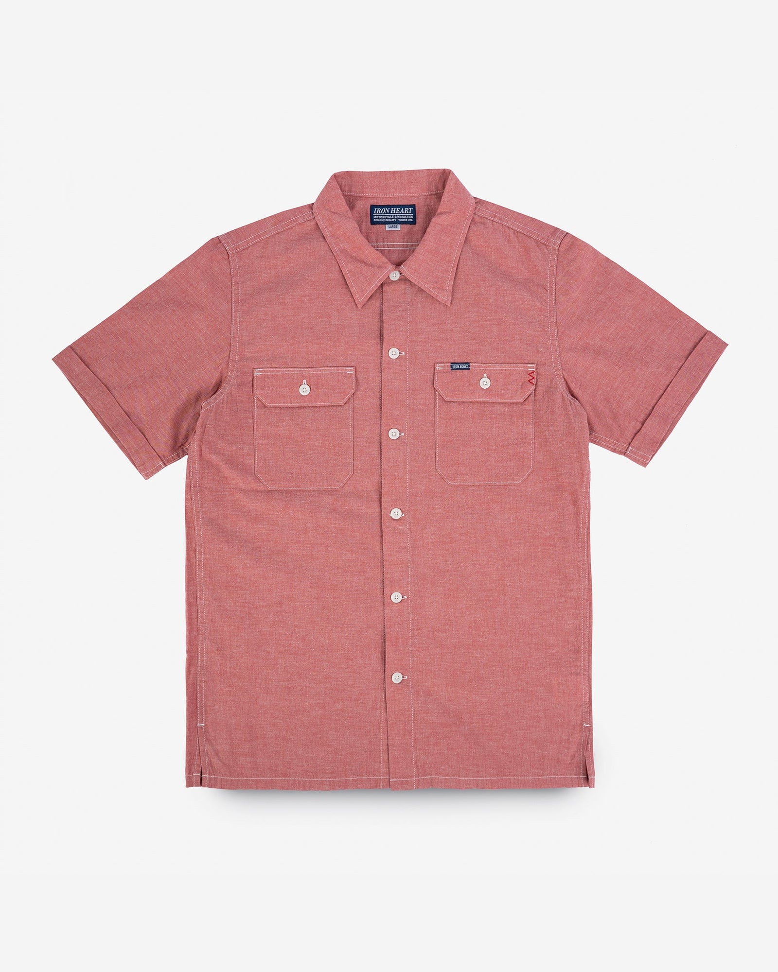 4oz Selvedge Short Sleeved Summer Shirt - Red