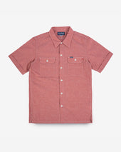 4oz Selvedge Short Sleeved Summer Shirt - Red