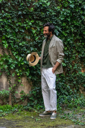 Beige Cotton-Linen Kennedy Jacket
