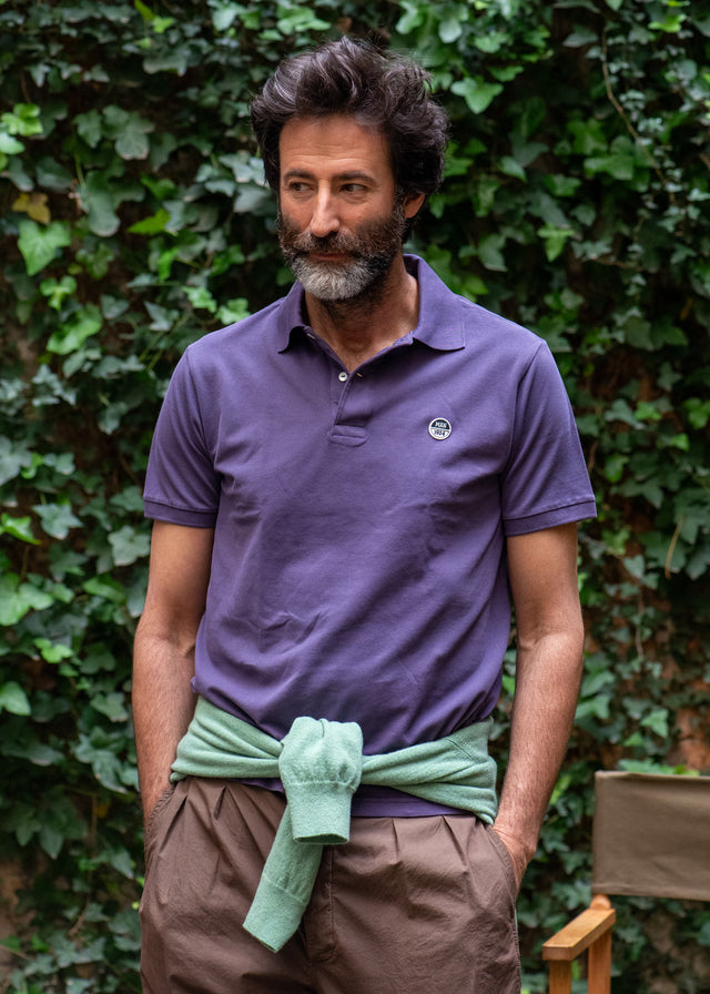 Purple Pique Polo Shirt SS26