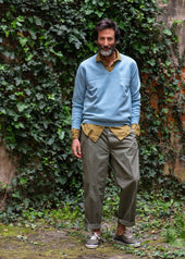 Moss Green Popelin Army Trousers
