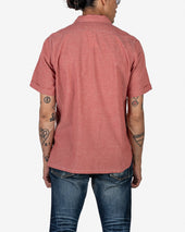 4oz Selvedge Short Sleeved Summer Shirt - Red