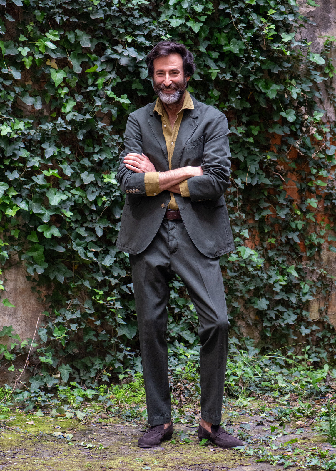 Slate Cotton Linen Tomi Classic Trousers