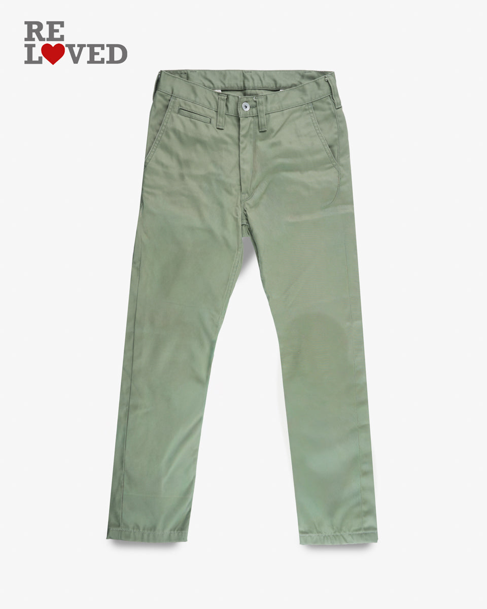 9oz Mercerised Selvedge Cotton Slim Tapered Chinos Tag 30 Hemmed To 27 6