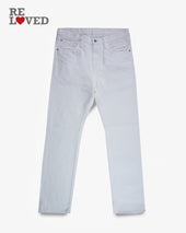 13.5oz Denim Slim Straight Cut Jeans - White (IH-666-WT) Tag 33, Hemmed to 31.0"