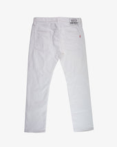 13.5oz Denim Slim Tapered Cut Jeans - White (IH-777-WT) Tag 34, Hemmed to 30.0"