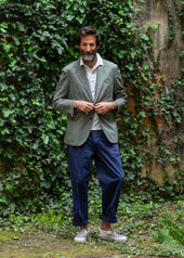 Grey Cotton-Linen Kennedy Jacket