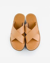 OGL X Dr. Sole Leather Cross Sandals - Natural
