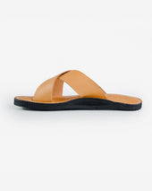 OGL X Dr. Sole Leather Cross Sandals - Natural