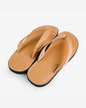 OGL X Dr. Sole Leather Thong Sandals - Natural