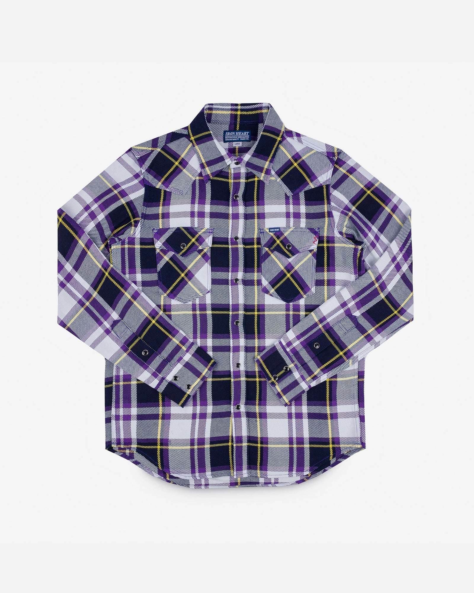 9oz Selvedge American Check Western Shirt - Purple
