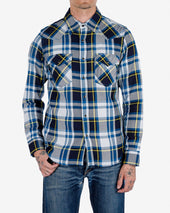 9oz Selvedge American Check Western Shirt - Blue