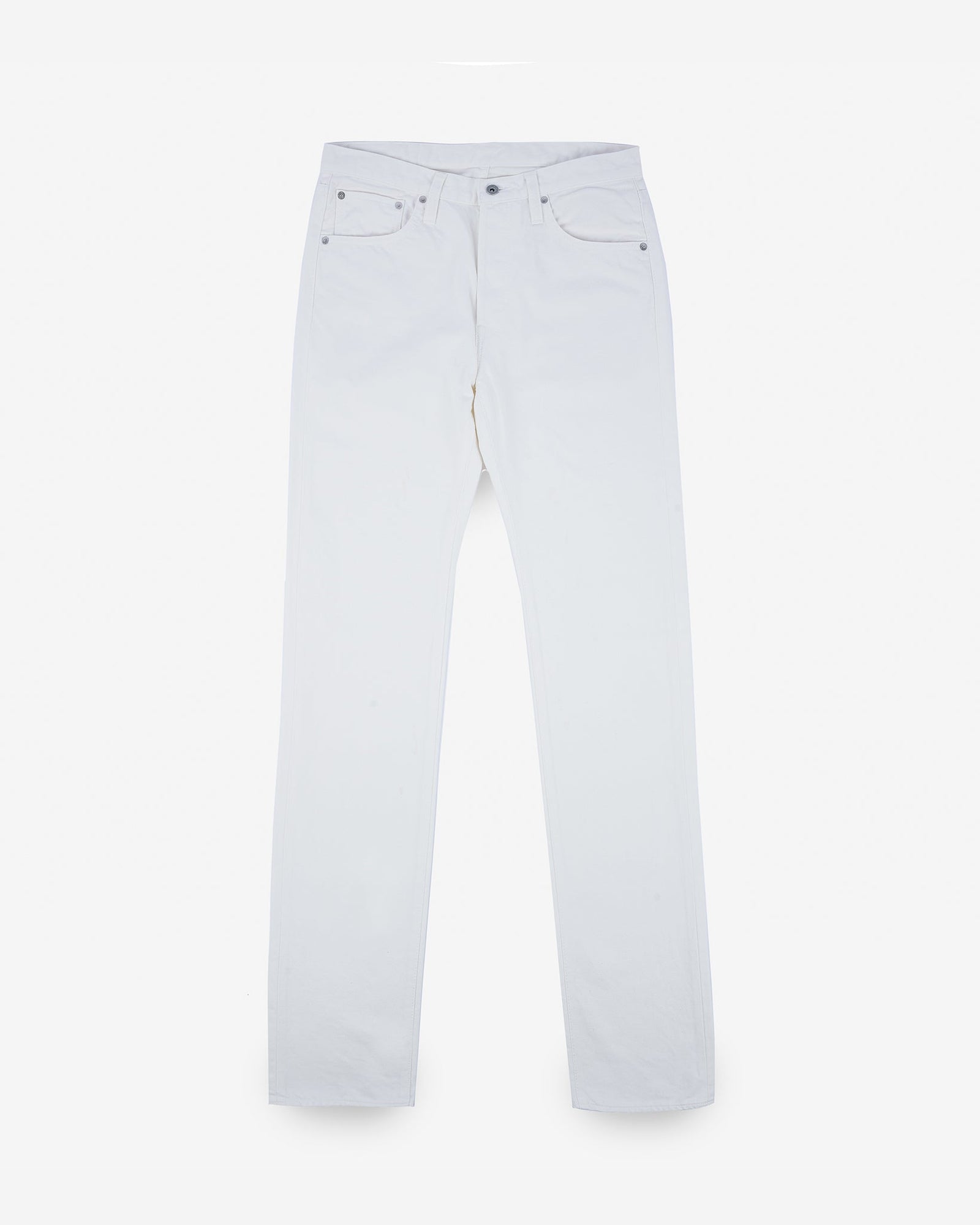 13.5oz Denim Slim Straight Cut Jeans - White
